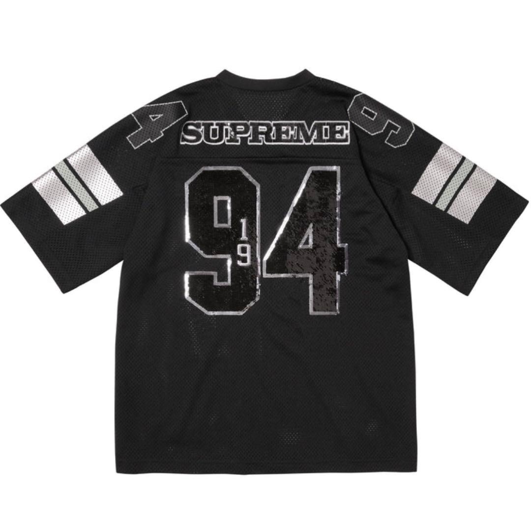 【希少】Supreme Sequin Football Jersey XL BK