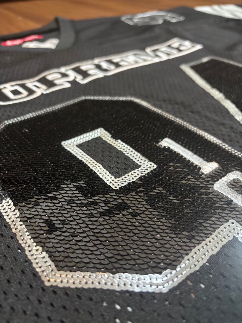【希少】Supreme Sequin Football Jersey XL BK