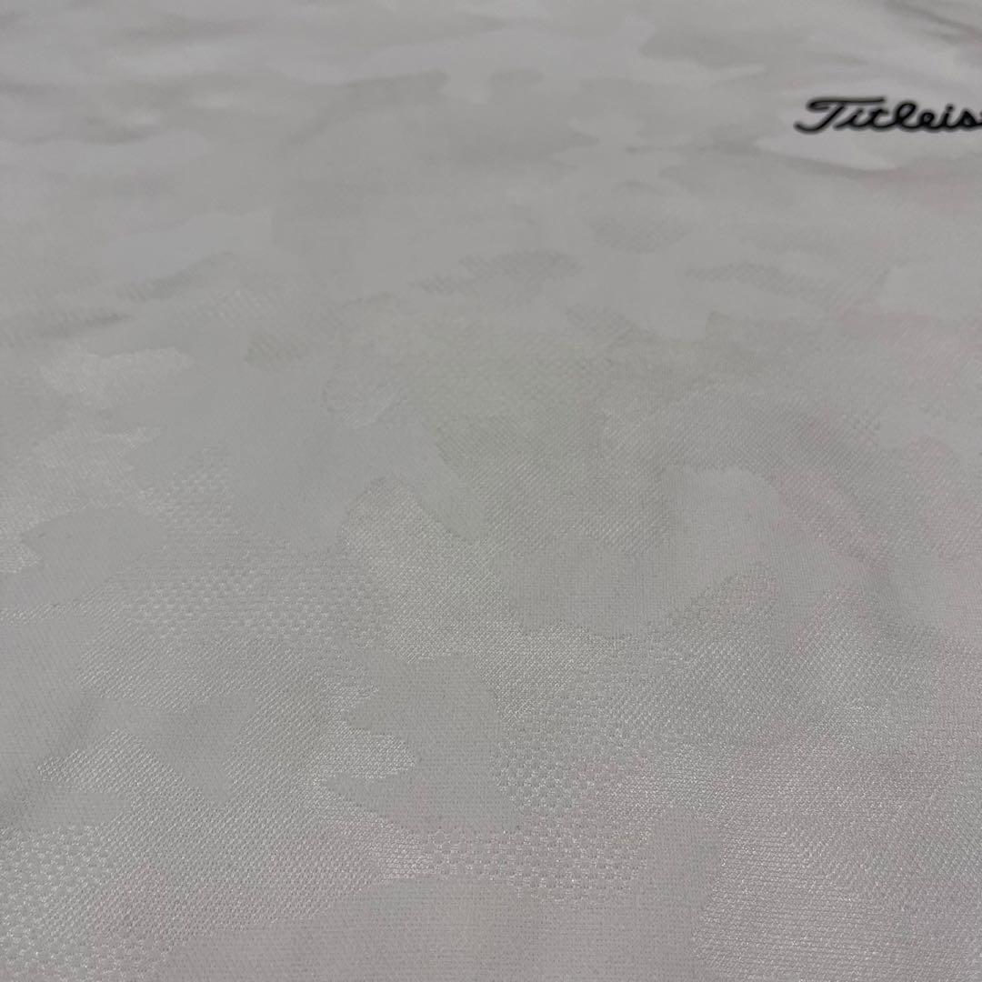 Titleist モックネック長袖ゴルフシャツ L ホワイト カモ柄