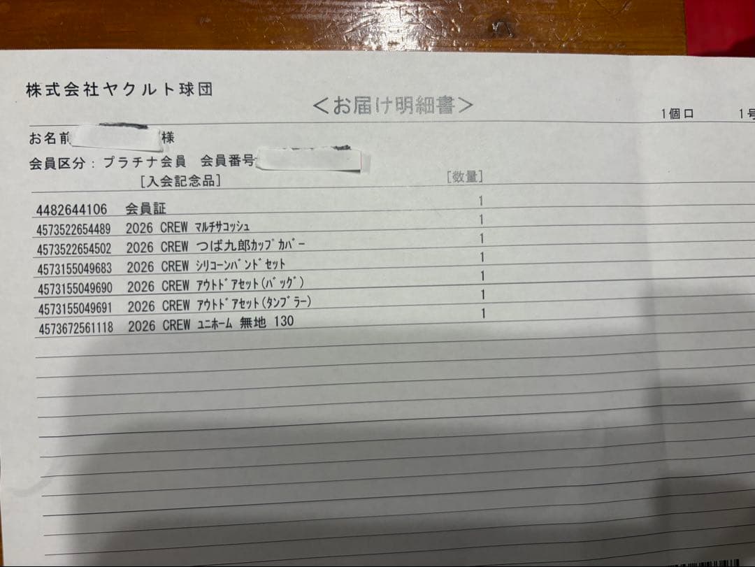 Swallows 2026 クルー入会特典　セット