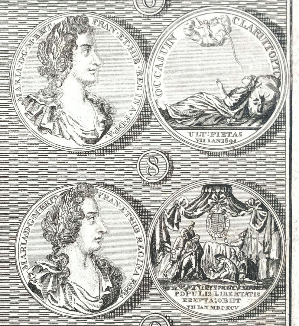 額装品　1785年頃　英国の歴史　「Queen Mary　メダル図譜」
