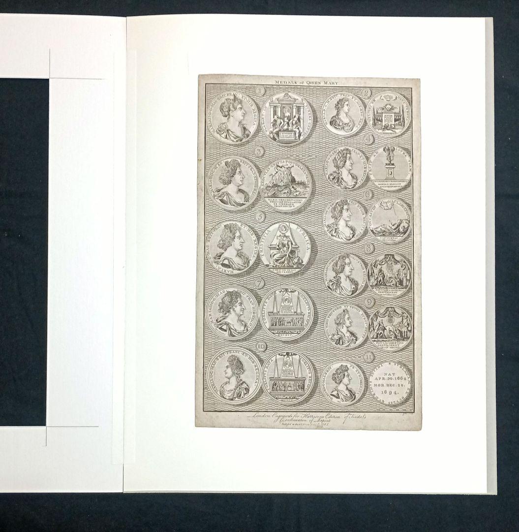 額装品　1785年頃　英国の歴史　「Queen Mary　メダル図譜」