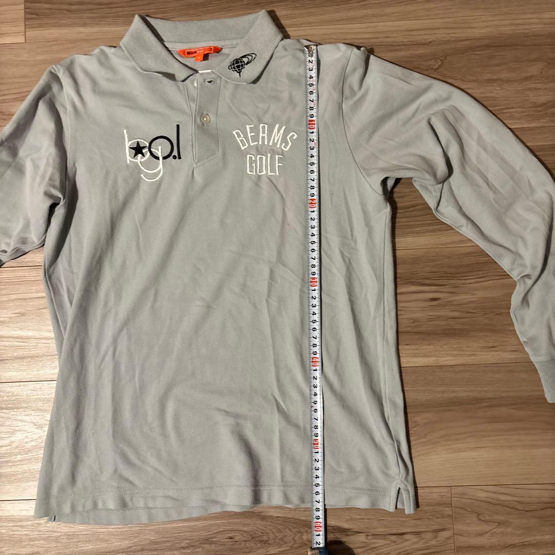 BEAMS GOLF 長袖ポロシャツ S グレー