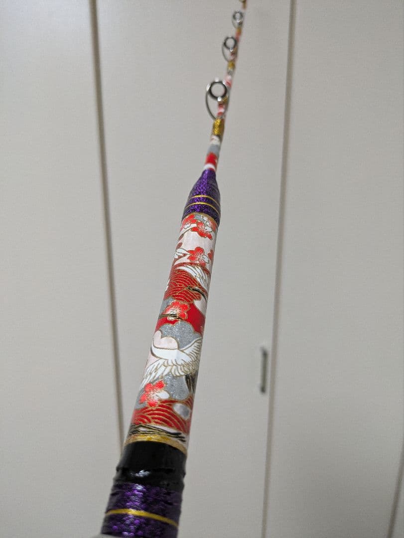 伊勢海老竿　穴釣り　テトラ釣り　布袋竹　和紙　ハンドメイド