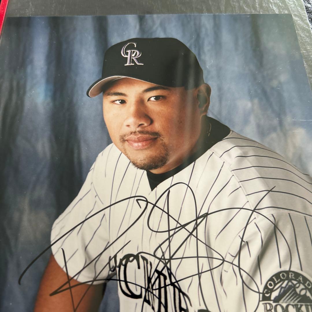MLB   ベニーアグバヤニ　直筆サイン入りフォト コロラドロッキーズマリーンズ