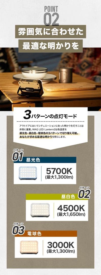 WAQ ランタン オリーブグリーン ケース付き