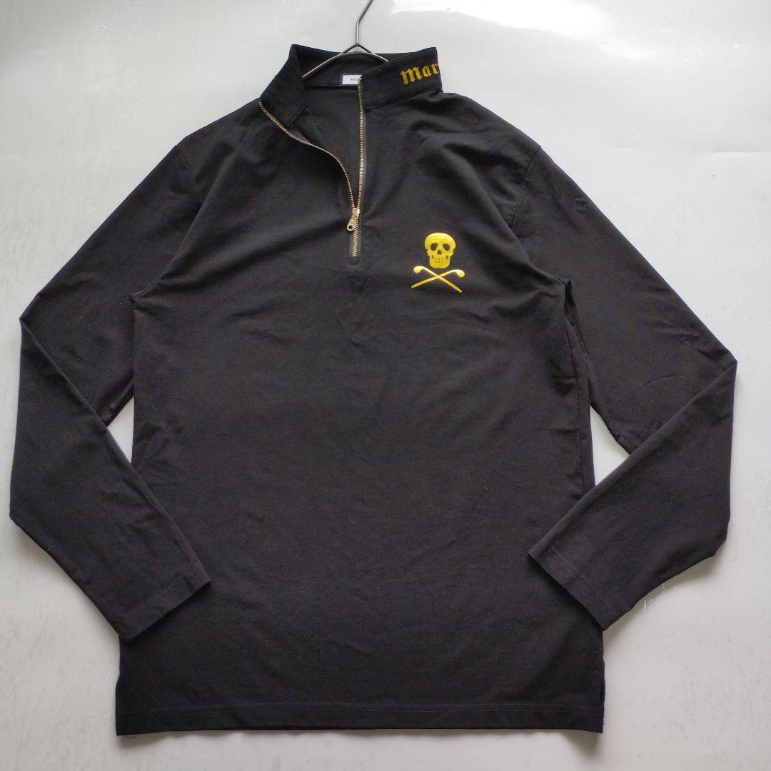 MARK&LONA ハーフジップ バックデザインシャツ XL　大きいサイズ　黒