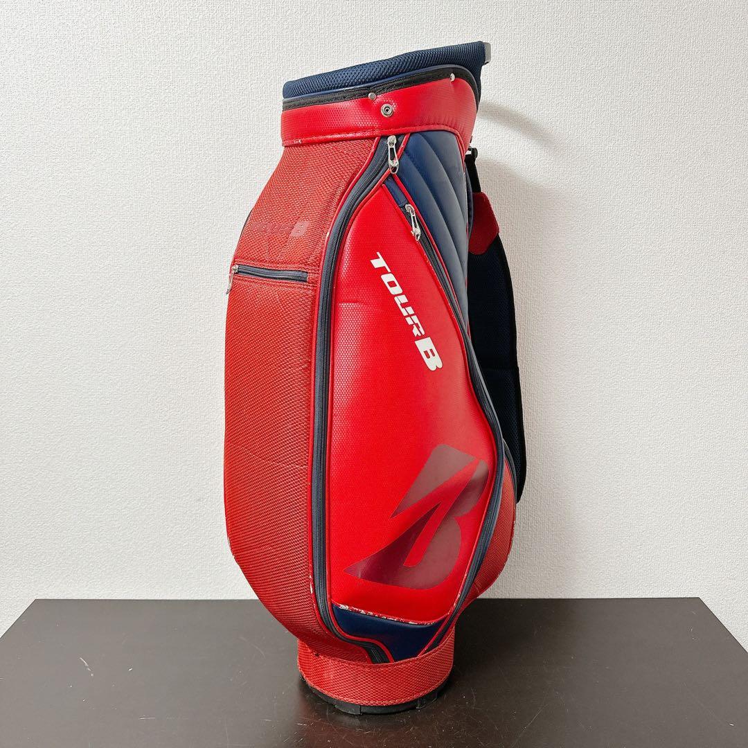 ブリヂストン TOUR B キャディバッグ 9.5型 4分割 レッド×ネイビー