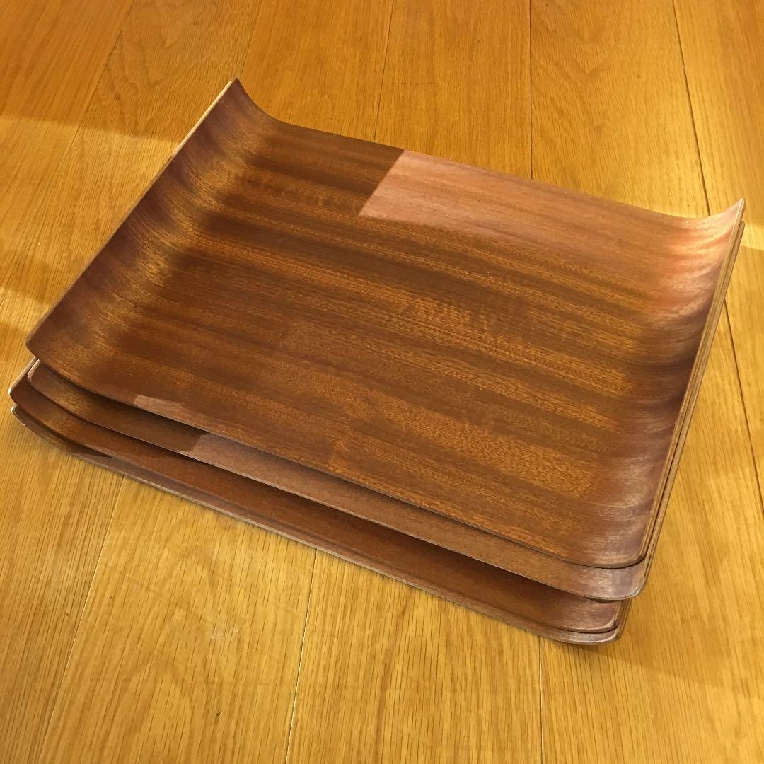 木製  カーブトレー   4枚セット