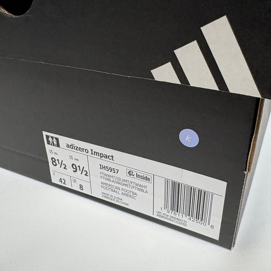 Adizero Impact Cleats　WHT/SIL　26.5㎝　K