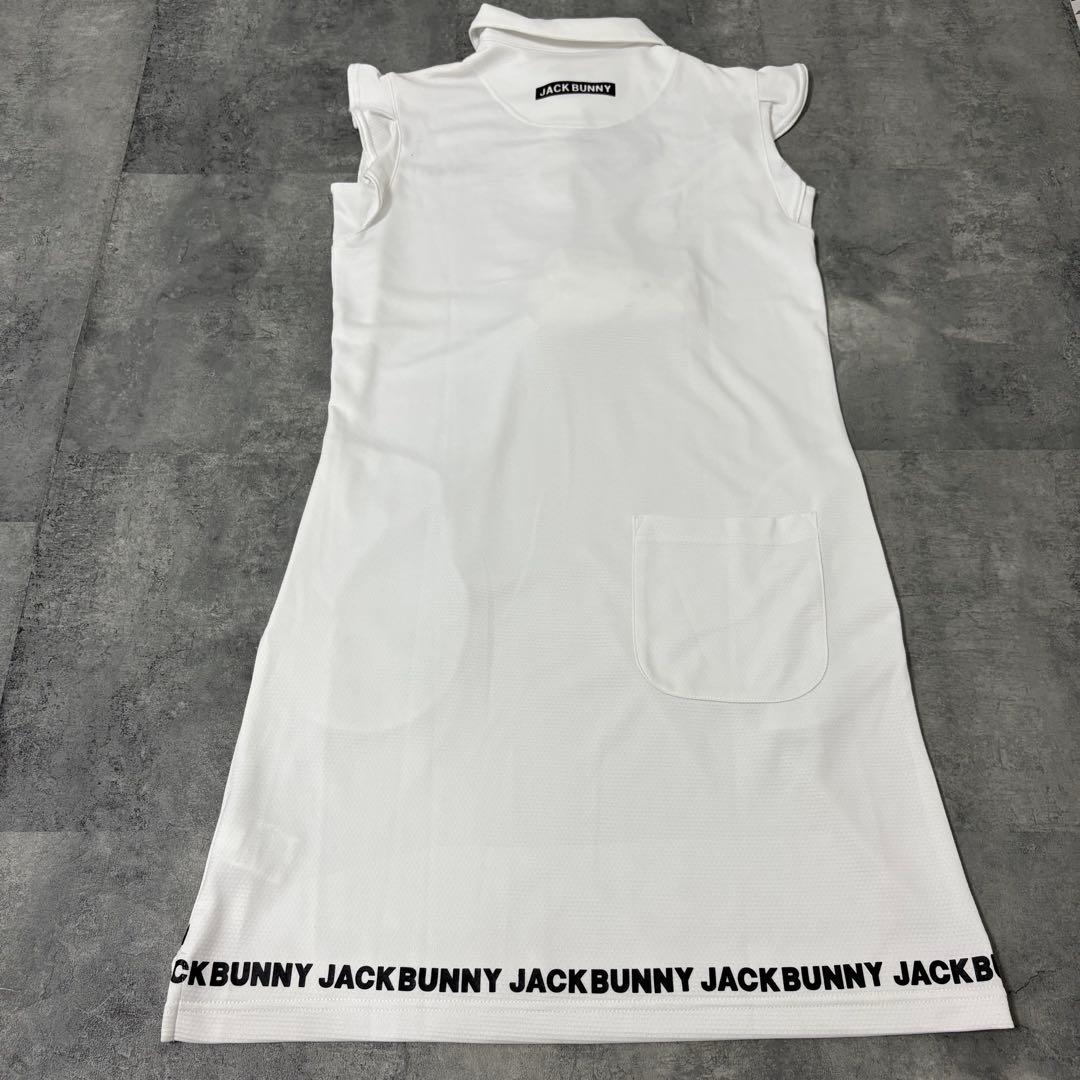 【新品】ジャックバニー　フレンチスリーブ　ワンピース　ホワイト　Mサイズ