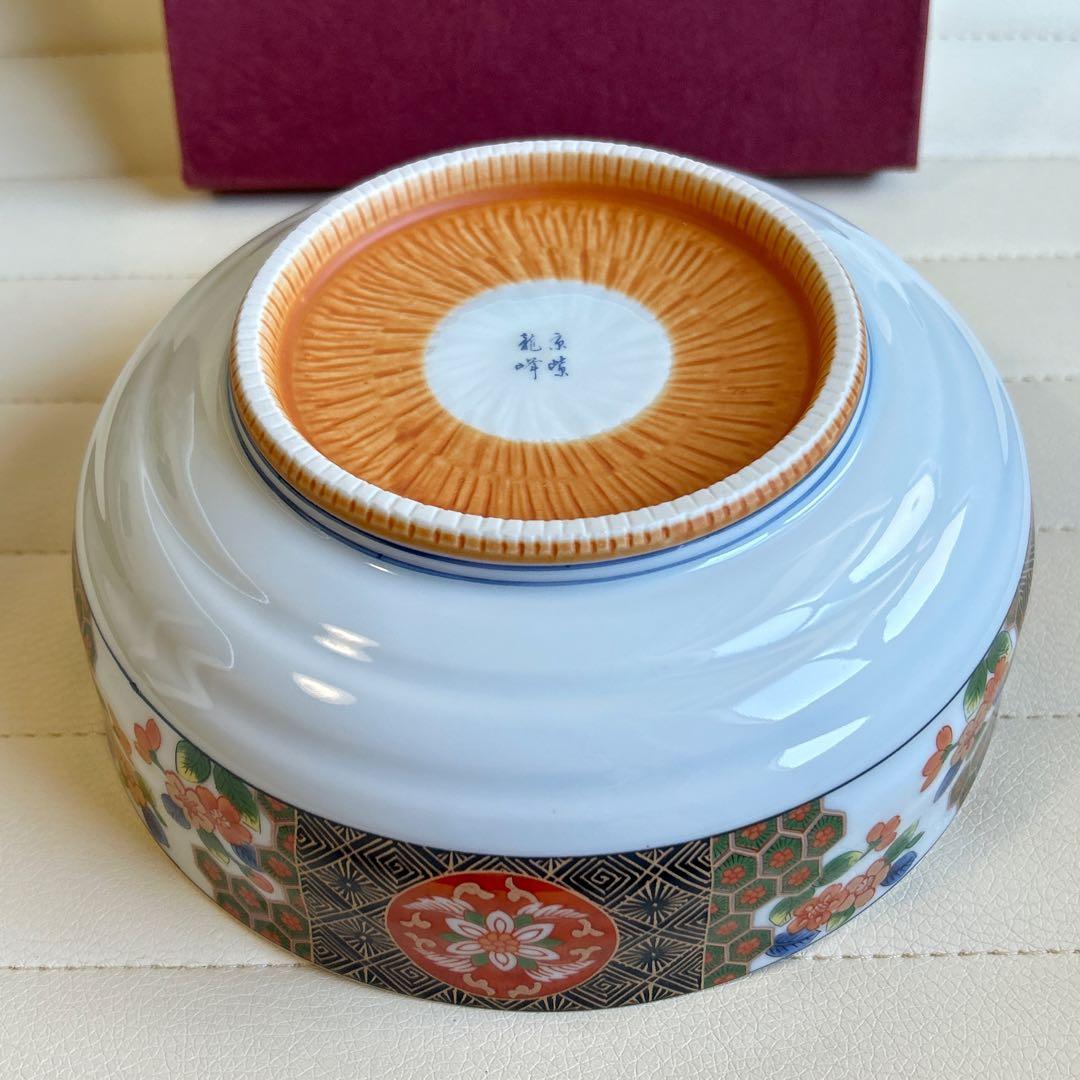 三洋陶器　龍峰窯　染錦亀甲花紋　大鉢　菓子鉢　古伊万里　赤絵　盛鉢　煮物鉢　色絵