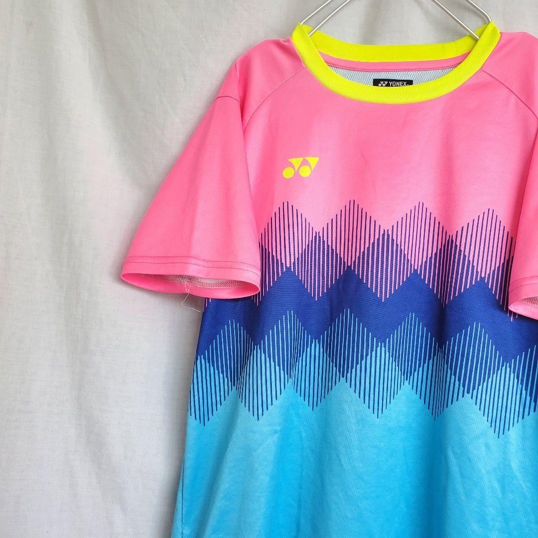 YONEX ヨネックス 模様 ピンク ウェア 半袖 Tシャツ バドミントン