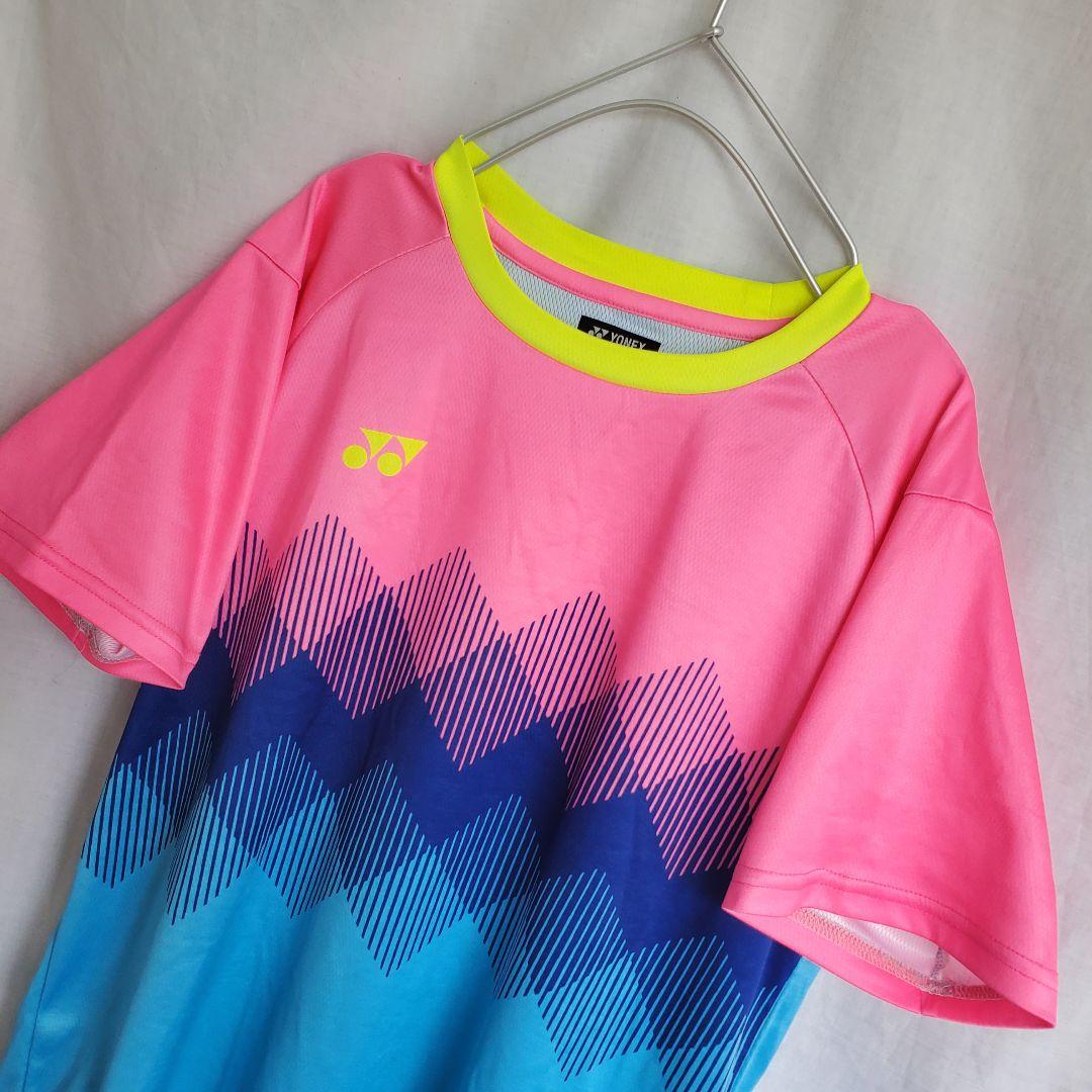 YONEX ヨネックス 模様 ピンク ウェア 半袖 Tシャツ バドミントン