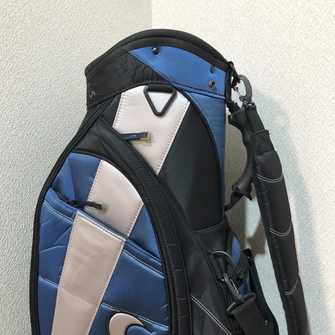 【希少】 NIKE ナイキ ゴルフ キャディバッグ カート型 6分割 ブルー