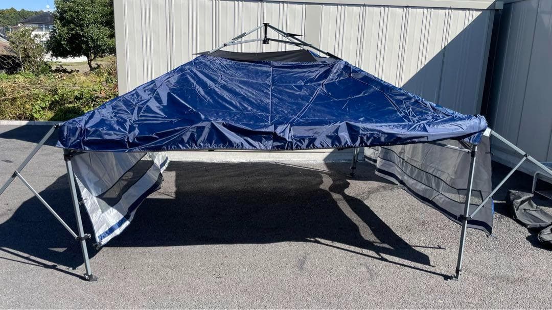 タープテント ワンタッチタープテント　3m×3m　オーニング付き