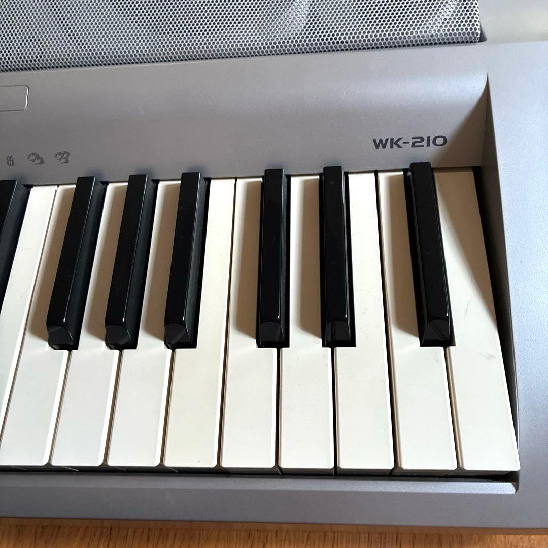 【動作確認済】CASIO 電子キーボード76鍵 標準ピアノ形状鍵盤 WK-210