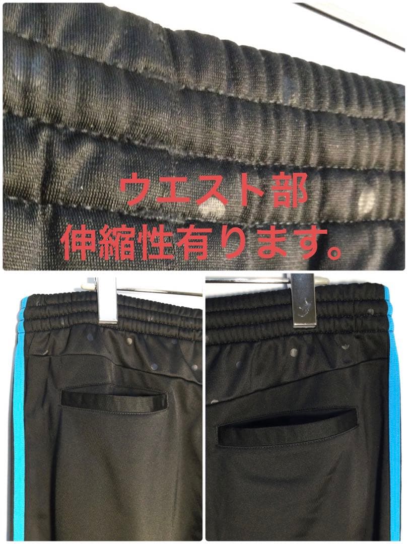 ファイアーバードトラックパンツブラック 3ラインライトブルーBy adidas
