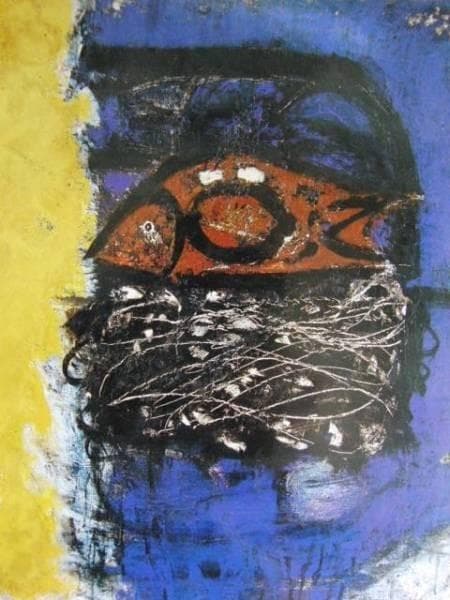 三岸節子、魚のいる静物、希少画集画、新品額装付、状態良好