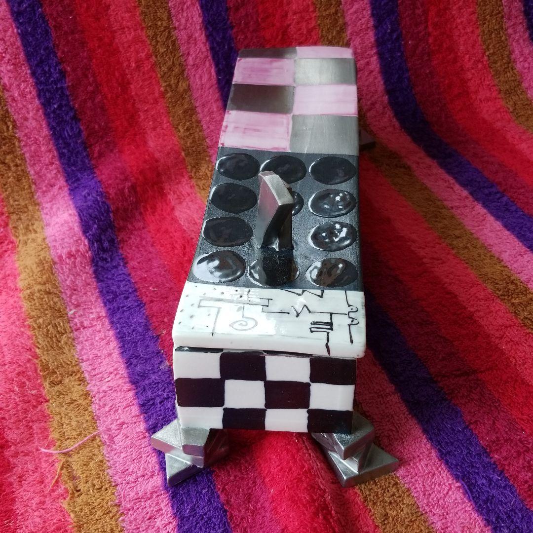 未使用　作家もの　藤田圭子作　オブジェ　物入れ　蓋物