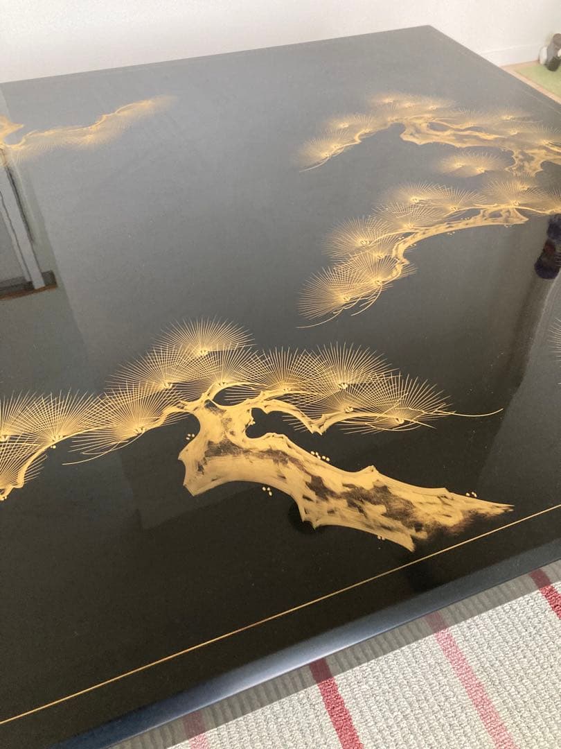 【価格要望可】座卓 漆 金箔 紅斎作