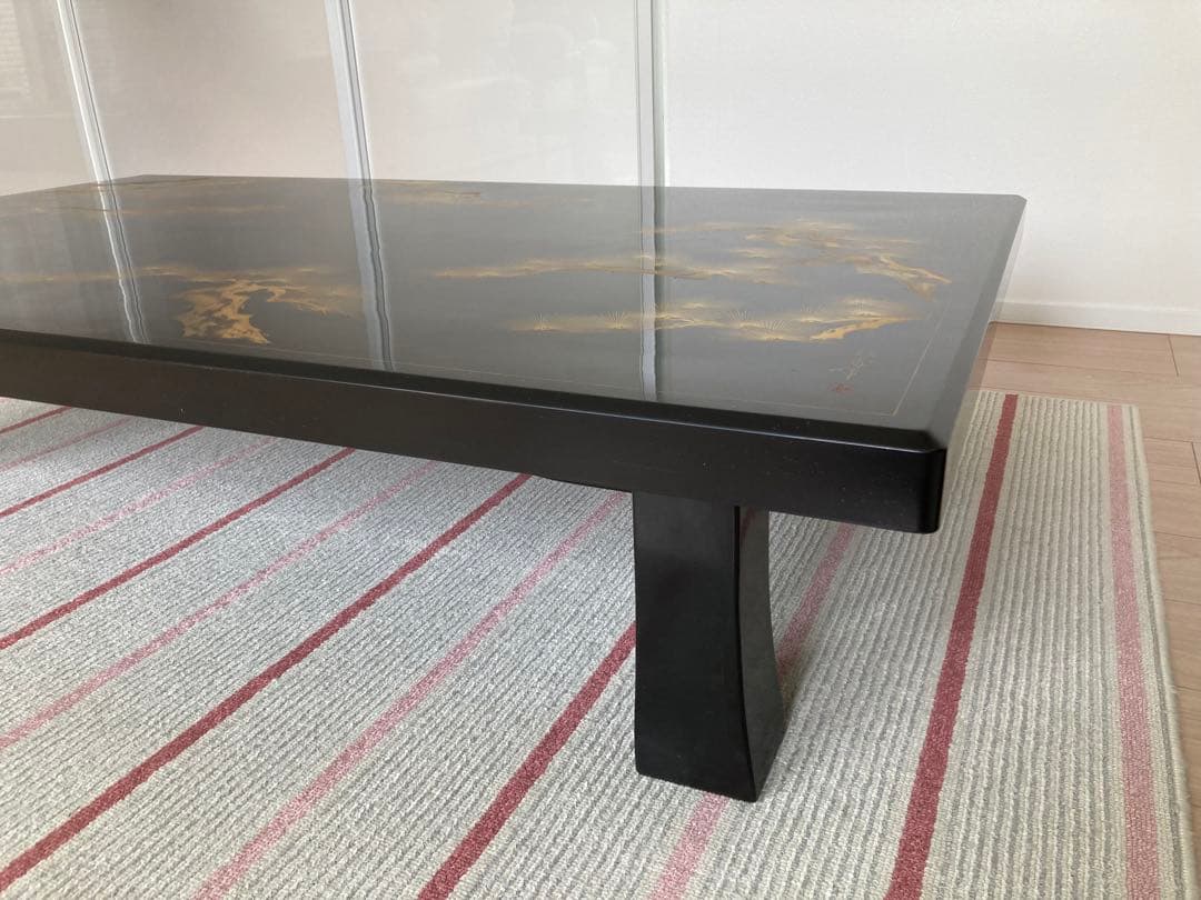 【価格要望可】座卓 漆 金箔 紅斎作