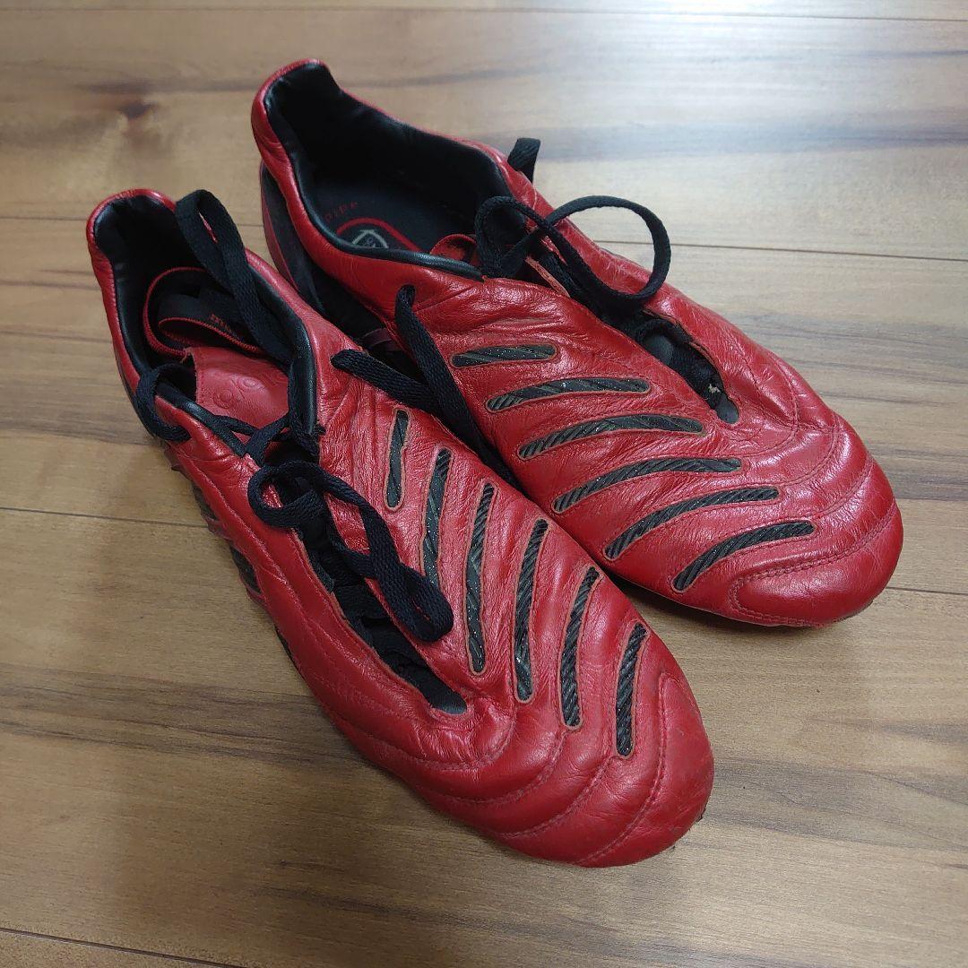 レッド レザー サッカーシューズ27.5センチ