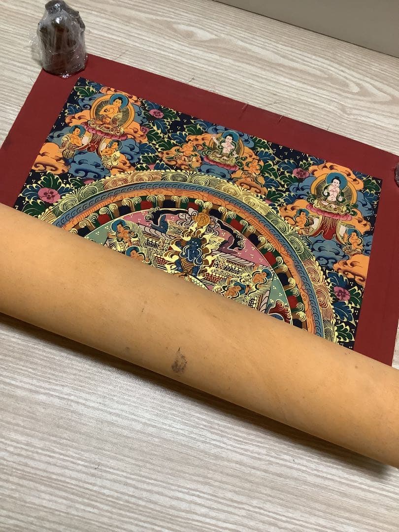 《 チベット密教　新品　1点物 》 手描き　曼荼羅　仏陀　釈迦　仏画　仏教　d5
