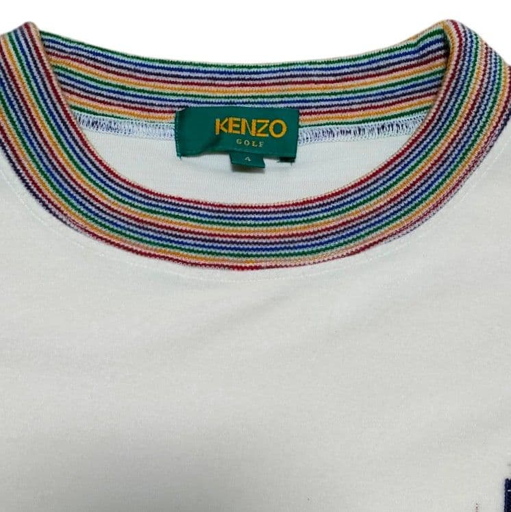 美品　KENZO GOLF メンズプルオーバー　アイボリー ロゴ刺繍　L〜XL