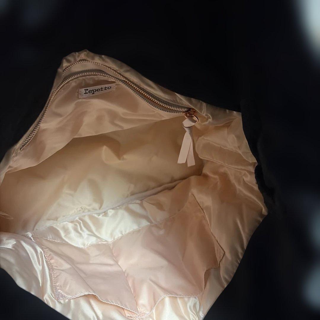 Repetto ダウンバック　リリー　バレエレッスンバッグ ブラック　ダウン素材