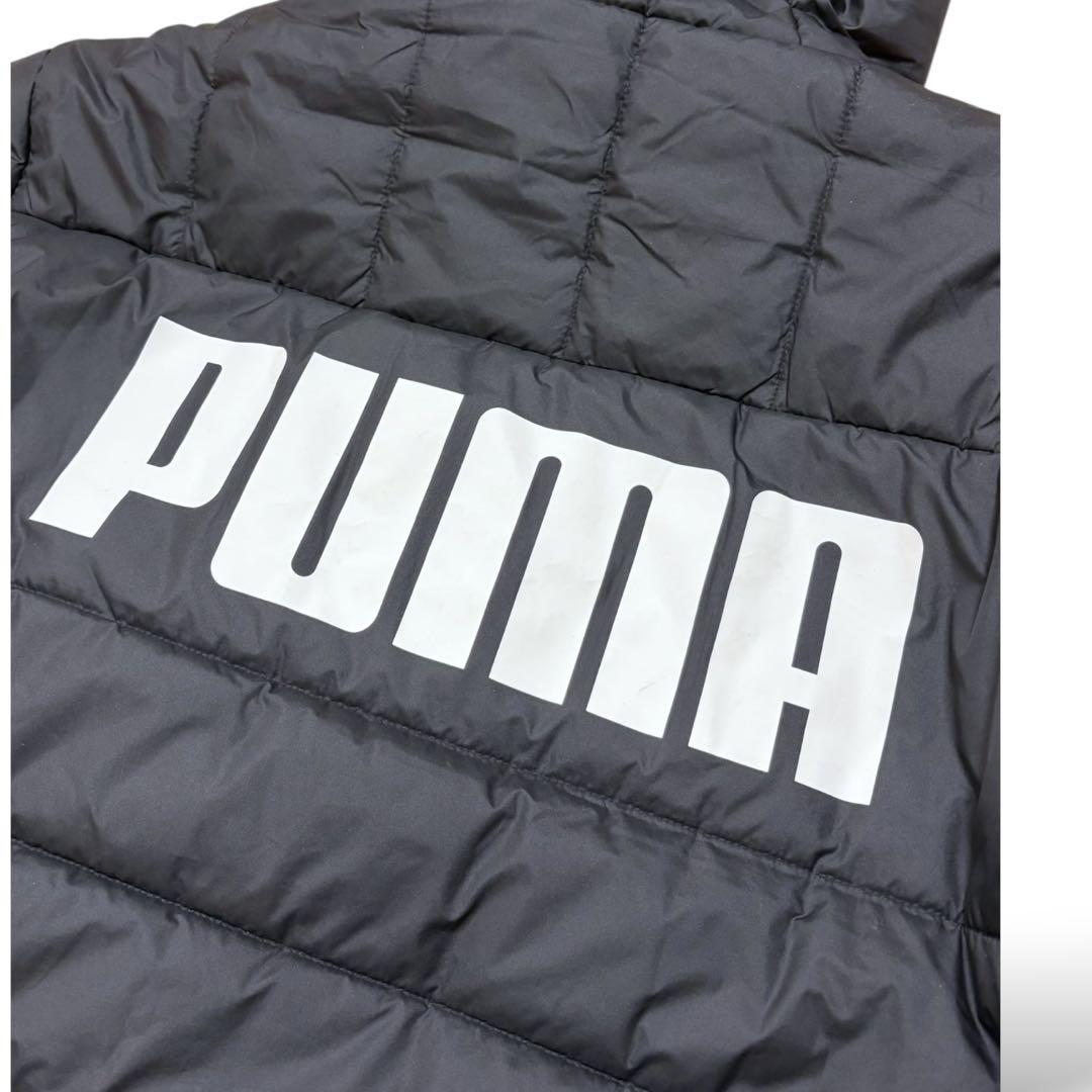 美品 PUMA パデッドロングコート 撥水防寒 黒 M 羽織 CELL フード付