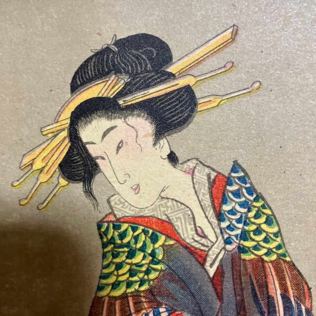 3F 【名画】浮世絵 美人画 絵葉書 2枚セット 渓斎英泉 画 レトロ