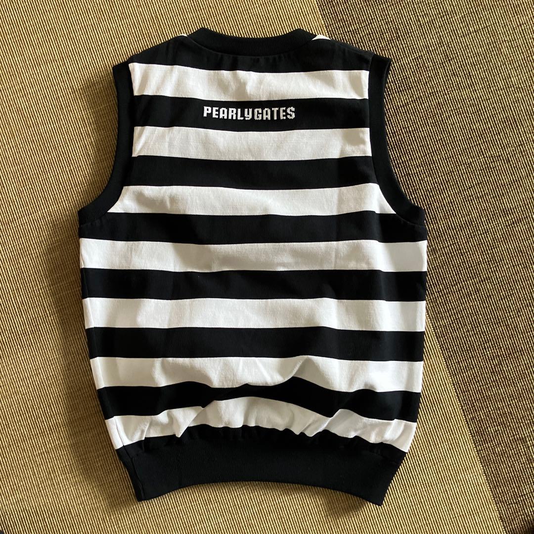 お買い得‼️美品❗️パーリーゲイツ　ストライプ Vネック ベスト+おまけ付き