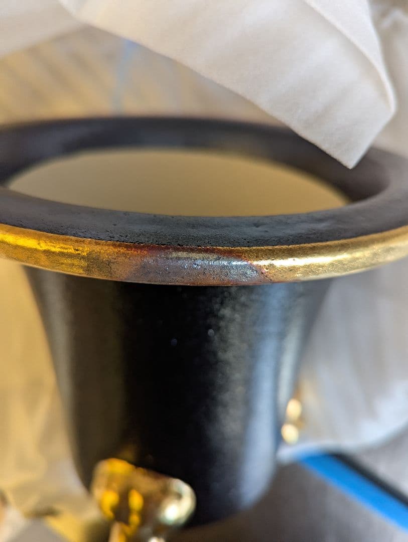 楽風　フチ金　オモト鉢　7号　B