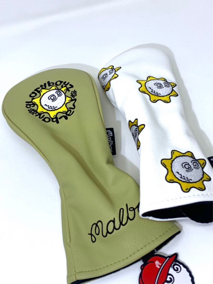 新品☆マルボンゴルフ Malbon ヘッドカバー 3点セット マルボン男女兼用