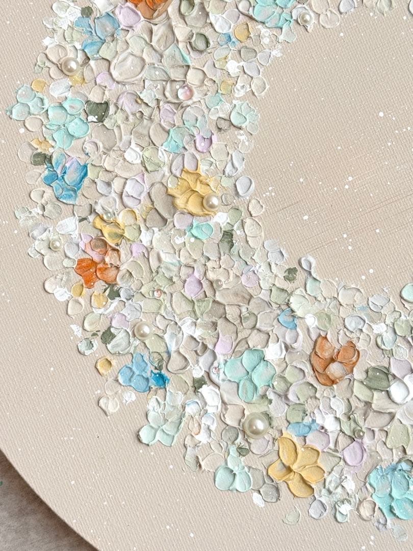 アクリル画テクスチャーアートno.960抽象画キャンバスアートパネル花の絵