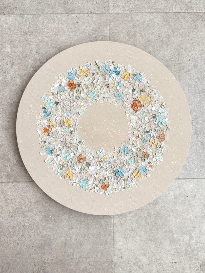 アクリル画テクスチャーアートno.960抽象画キャンバスアートパネル花の絵