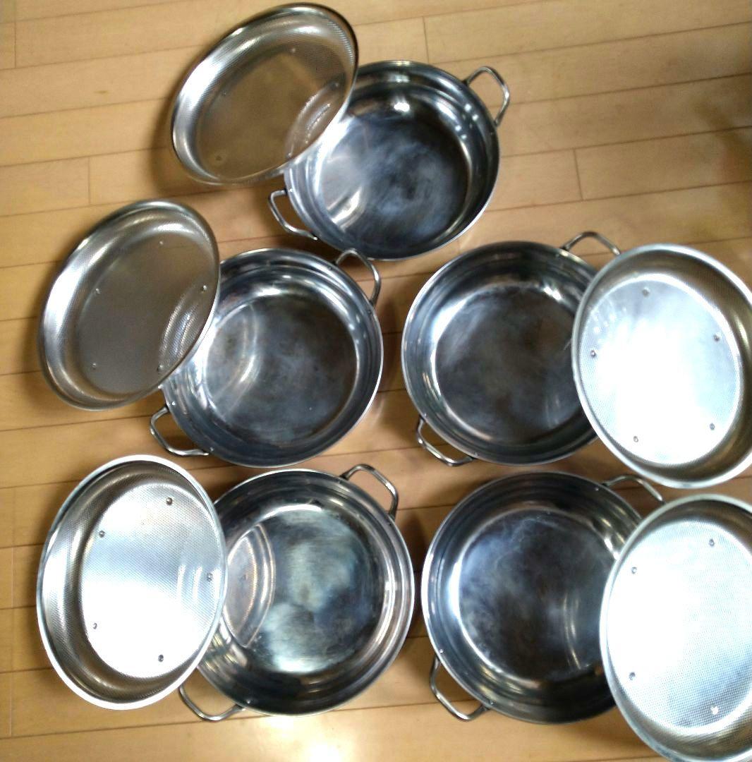 ⬛【蒸し料理対応】♥嬉しい【多種多様に対応可能な蒸し網付お鍋】♥ダブルセット２組