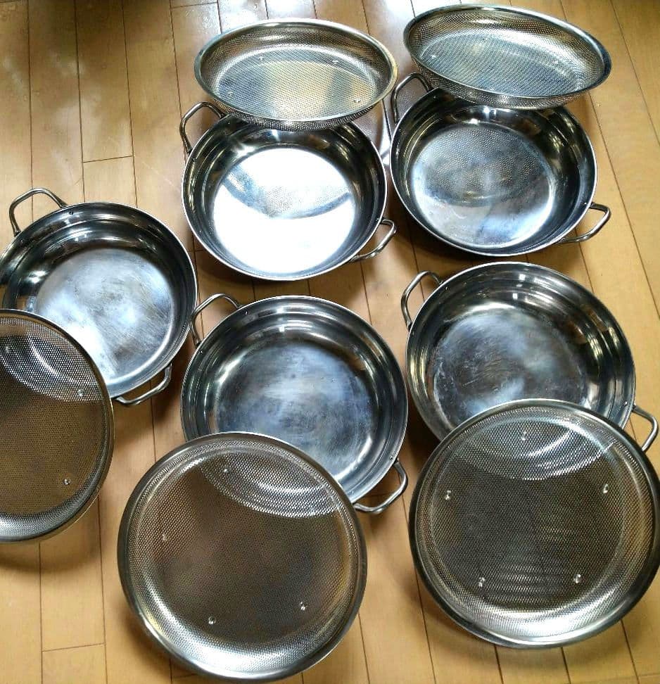 ⬛【蒸し料理対応】♥嬉しい【多種多様に対応可能な蒸し網付お鍋】♥ダブルセット２組