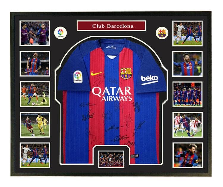 バルセロナFC チーム直筆サイン入りユニフォーム メッシ サッカー