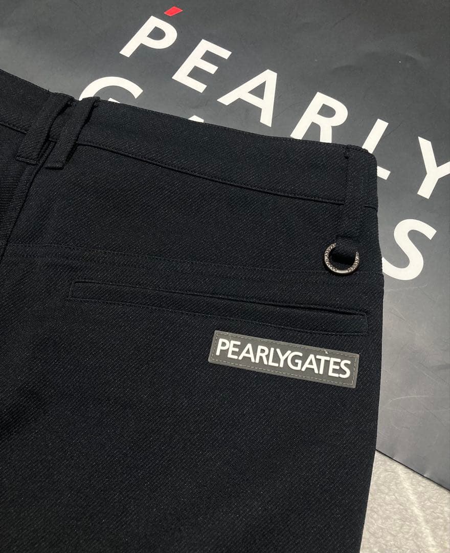 新品 パーリーゲイツ テックスブリッドジャージー5ポケットパンツ(5)L/紺