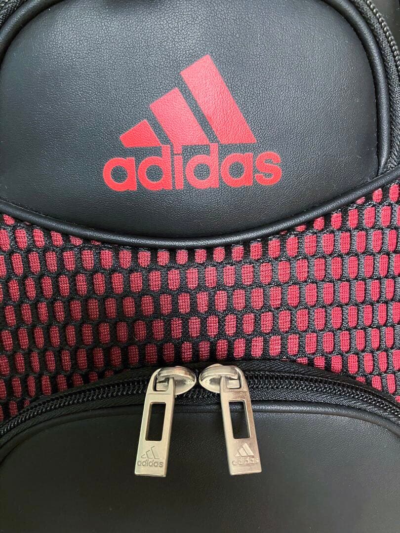 adidas キャディバッグ　ゴルフバッグ　アディダス　黒×赤