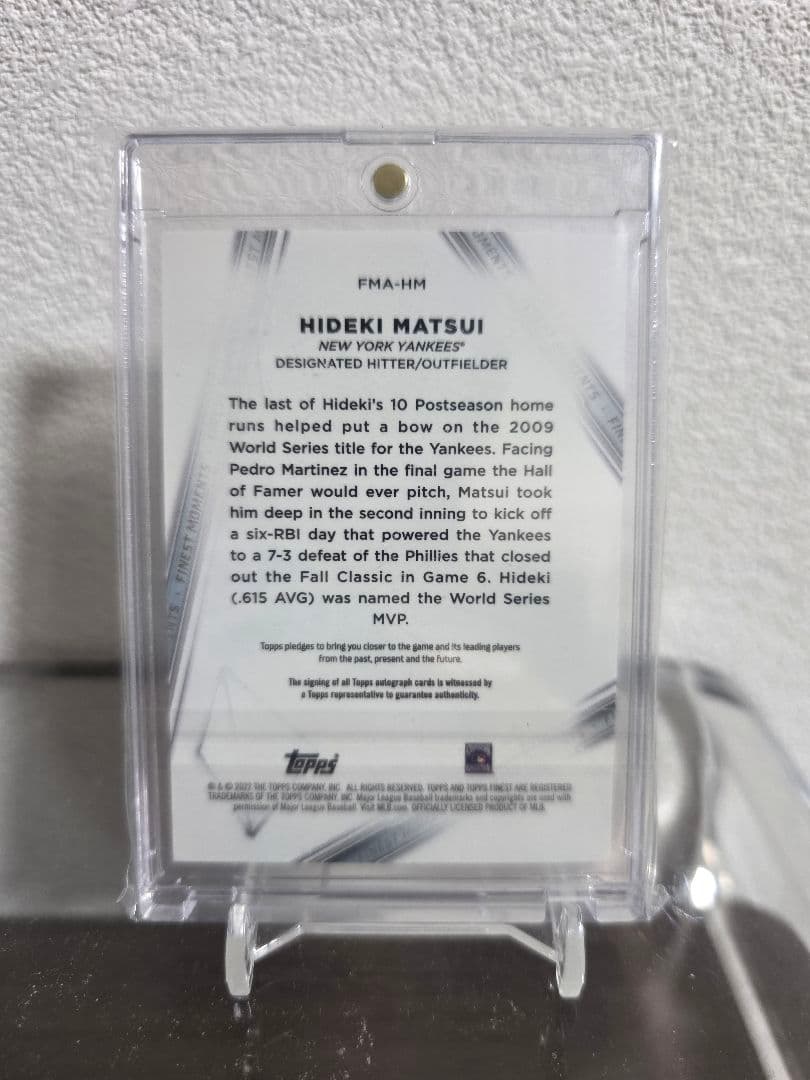 松井秀喜 直書き直筆サインカード　topps finest ヤンキース 巨人