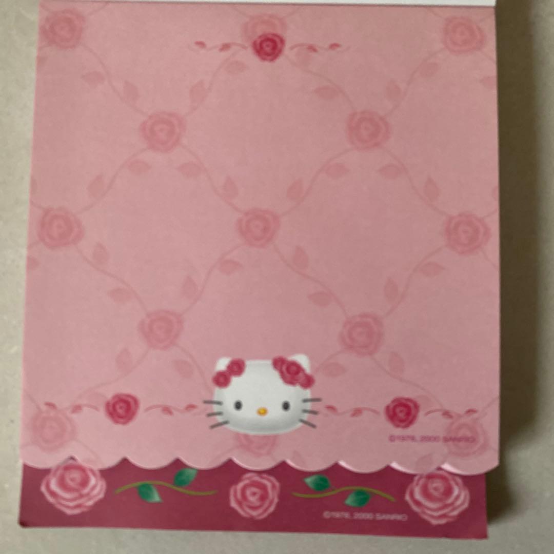 HELLO KITTY メモ帳 シール付き 平成レトロ　バラデザイン