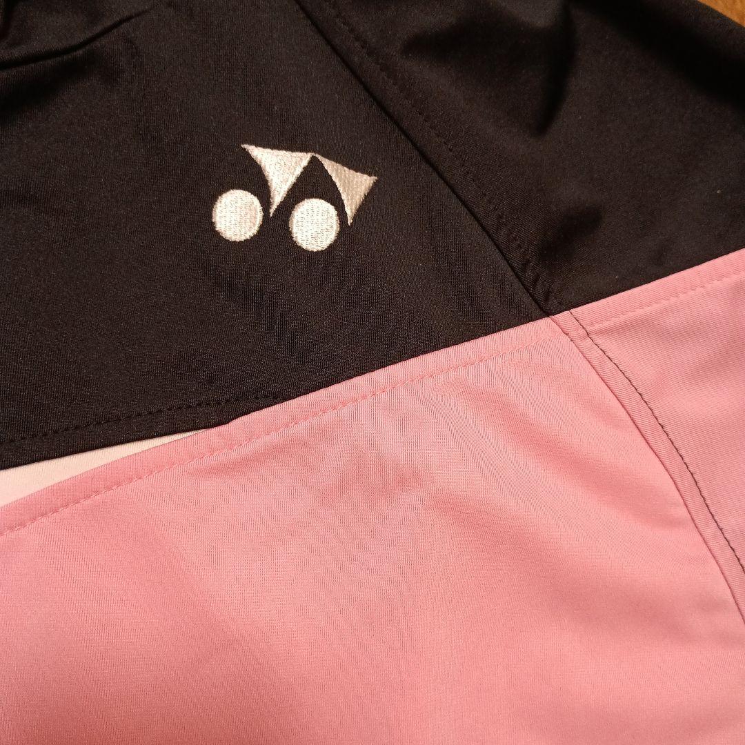 美品YONEX ウォームアップウェア S ピンク/ブラック　上下セット