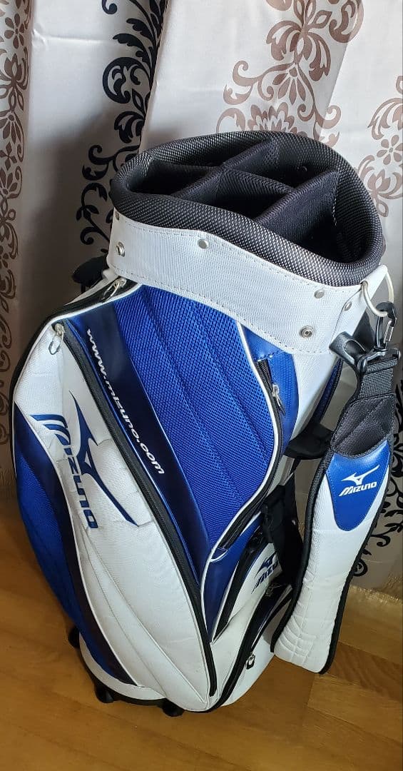 MIZUNO 　ゴルフ　ミズノ　 キャディバッグ 　5分割 　収納充実 　白　青