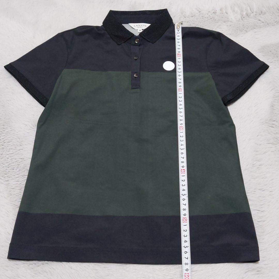 LANVIN SPORTランバン ブラックカーキ ポロシャツ 38【美品】