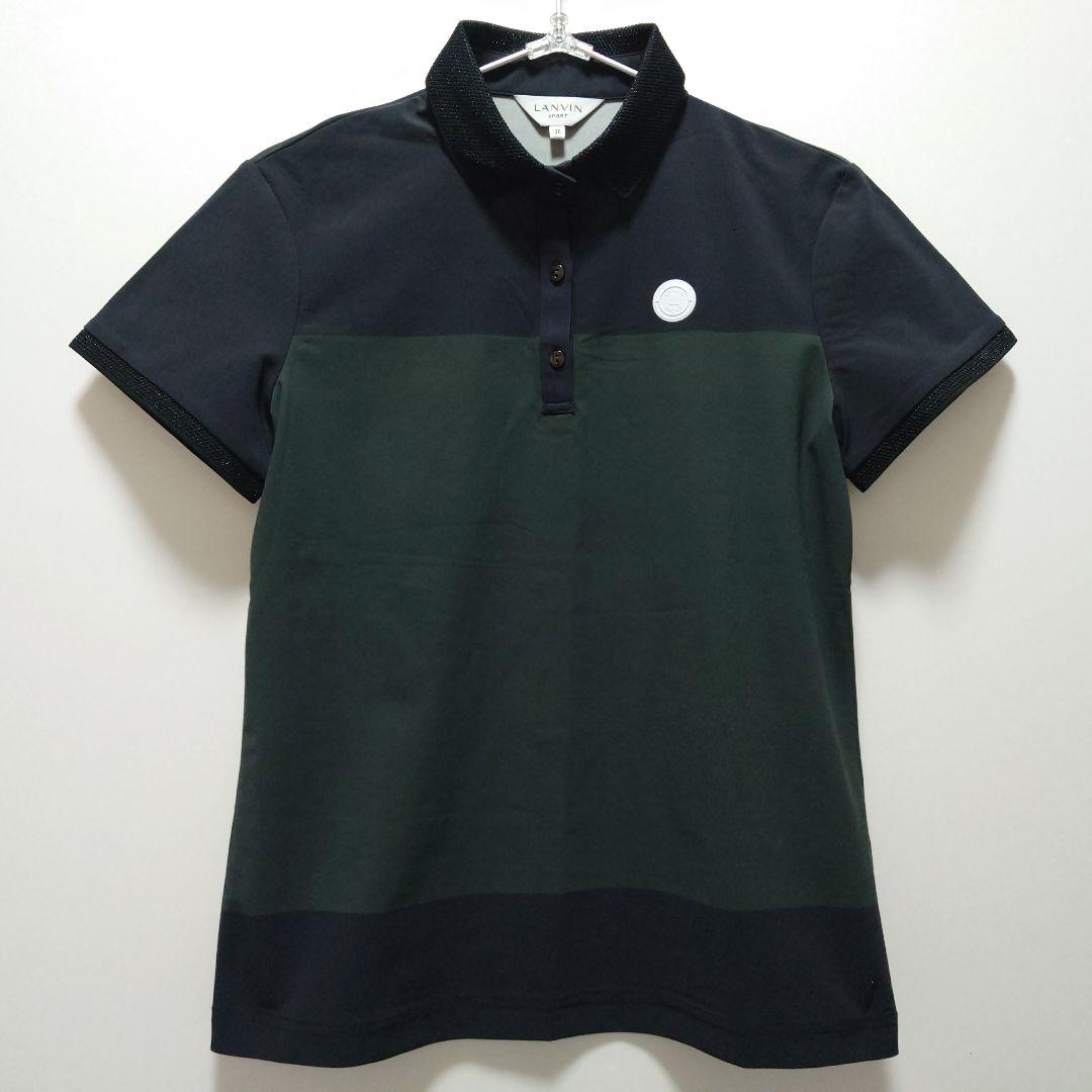 LANVIN SPORTランバン ブラックカーキ ポロシャツ 38【美品】