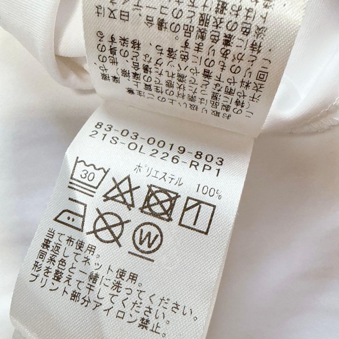 【ビームスゴルフ】極美品 モックネック ホワイト ビックロゴ L レディース