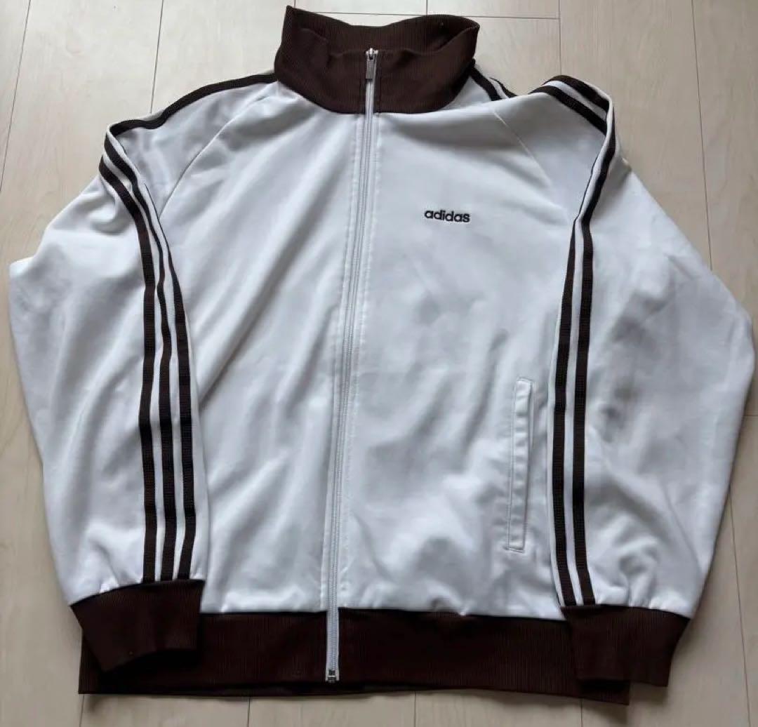 【ビンテージ・レア物】adidas ジャージ 上下　ホワイト/ブラウン